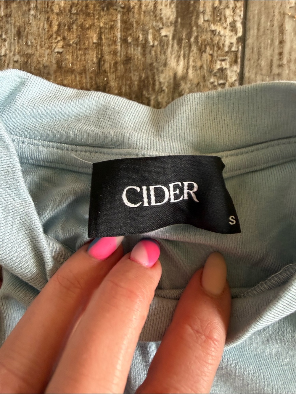 2 for $10 sale: Cider light blue high neck tank top with ruched sides - S - Picture 5 of 8